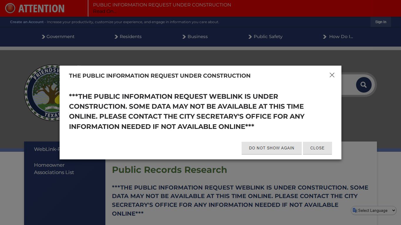 Public Records Research | Friendswood, TX